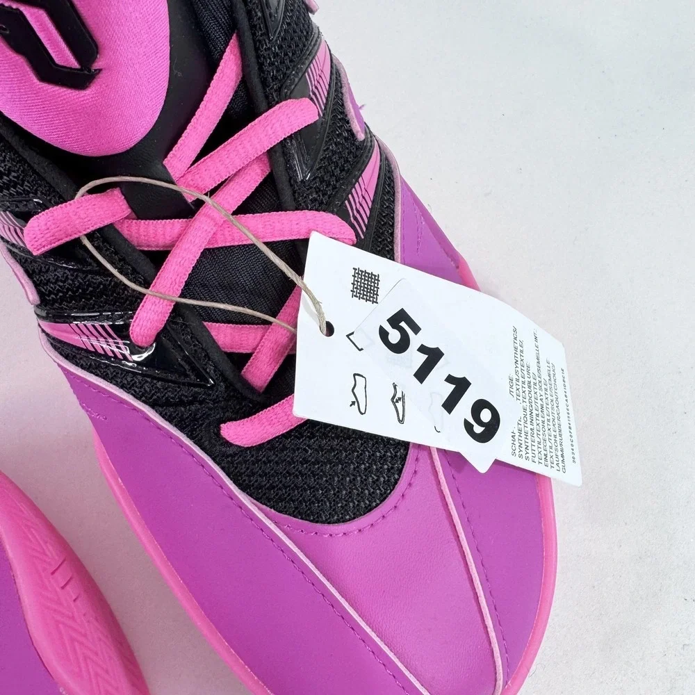 Adidas Dame Shoes Mens Size 6 Pink Black Basketball Sneakers Mid Top AJP7660